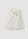 White pure cotton hooded sweatshirt with logo for boys, regular fit_0