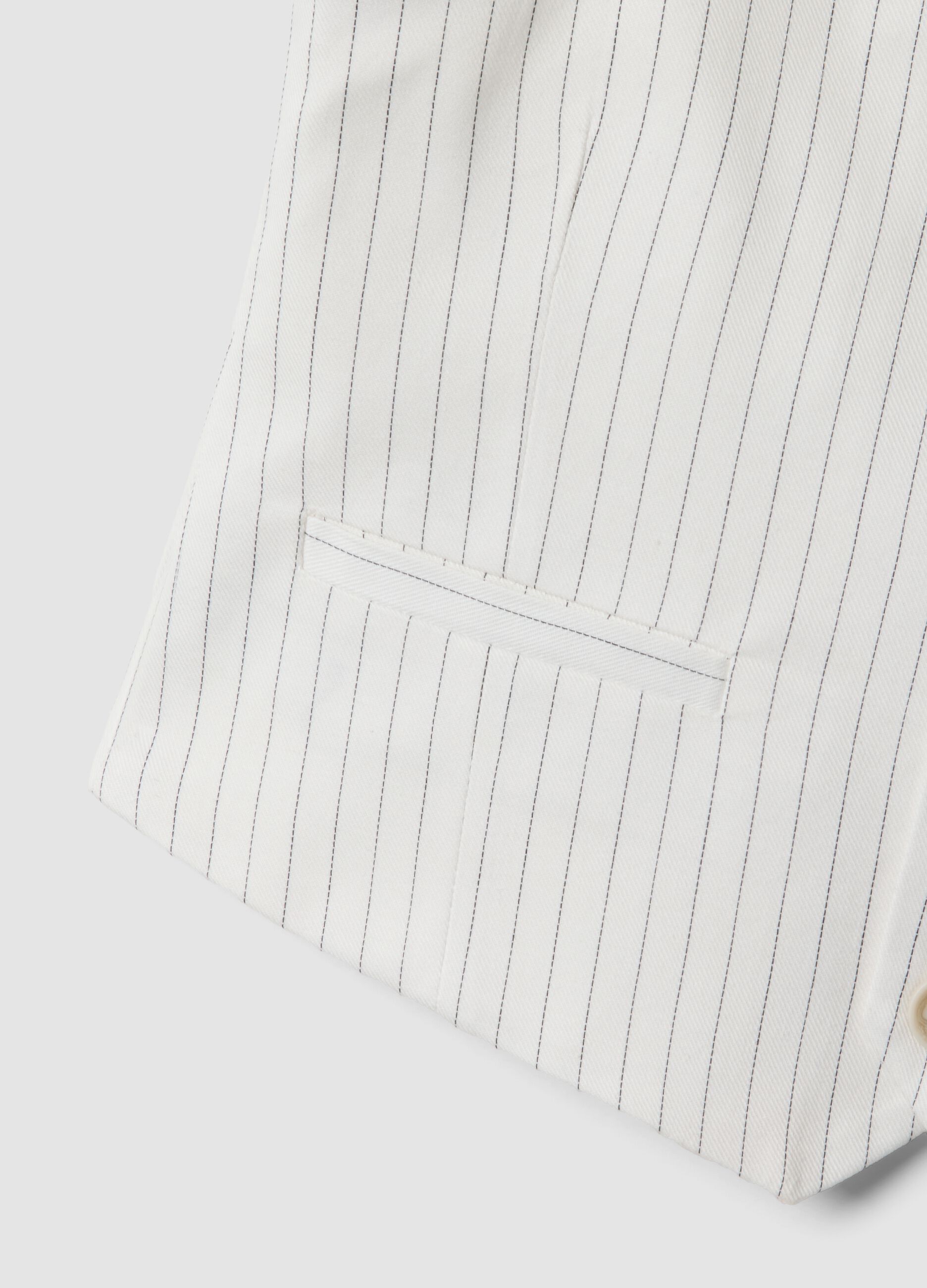 White pinstripe pure cotton waistcoat