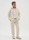 Boys' beige pure cotton regular fit jogger trousers_0