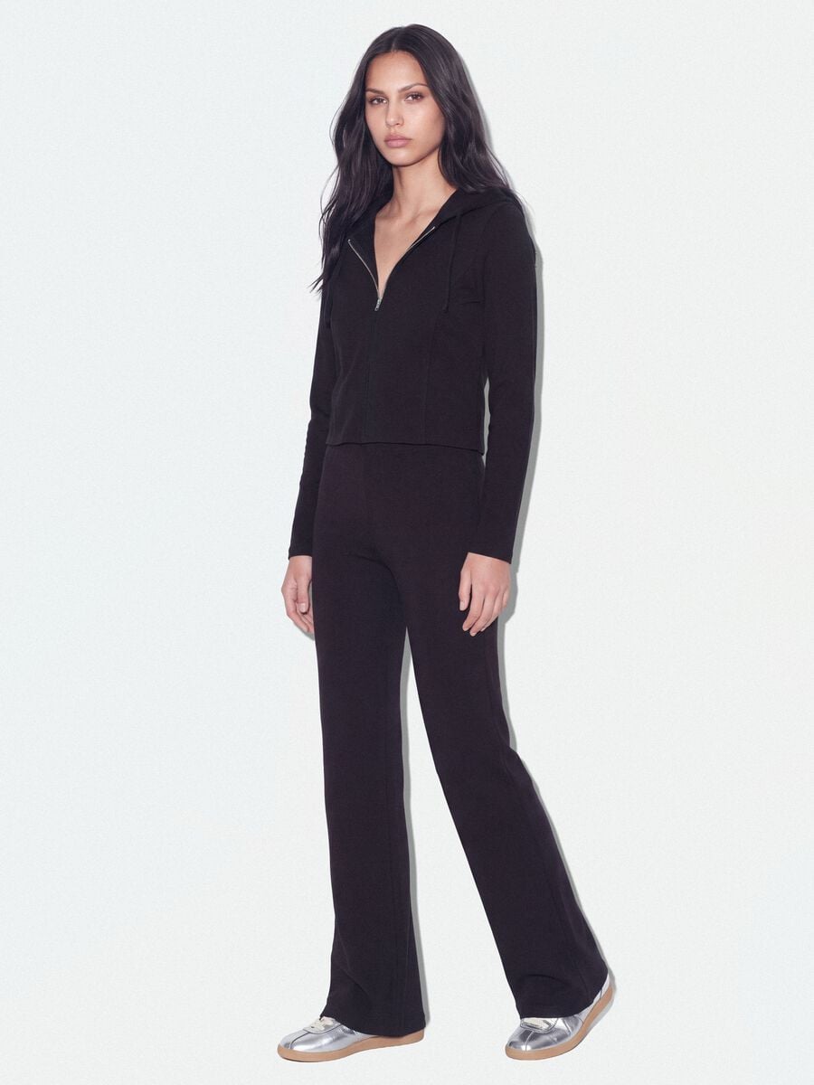 Black flare joggers in pure cotton_2