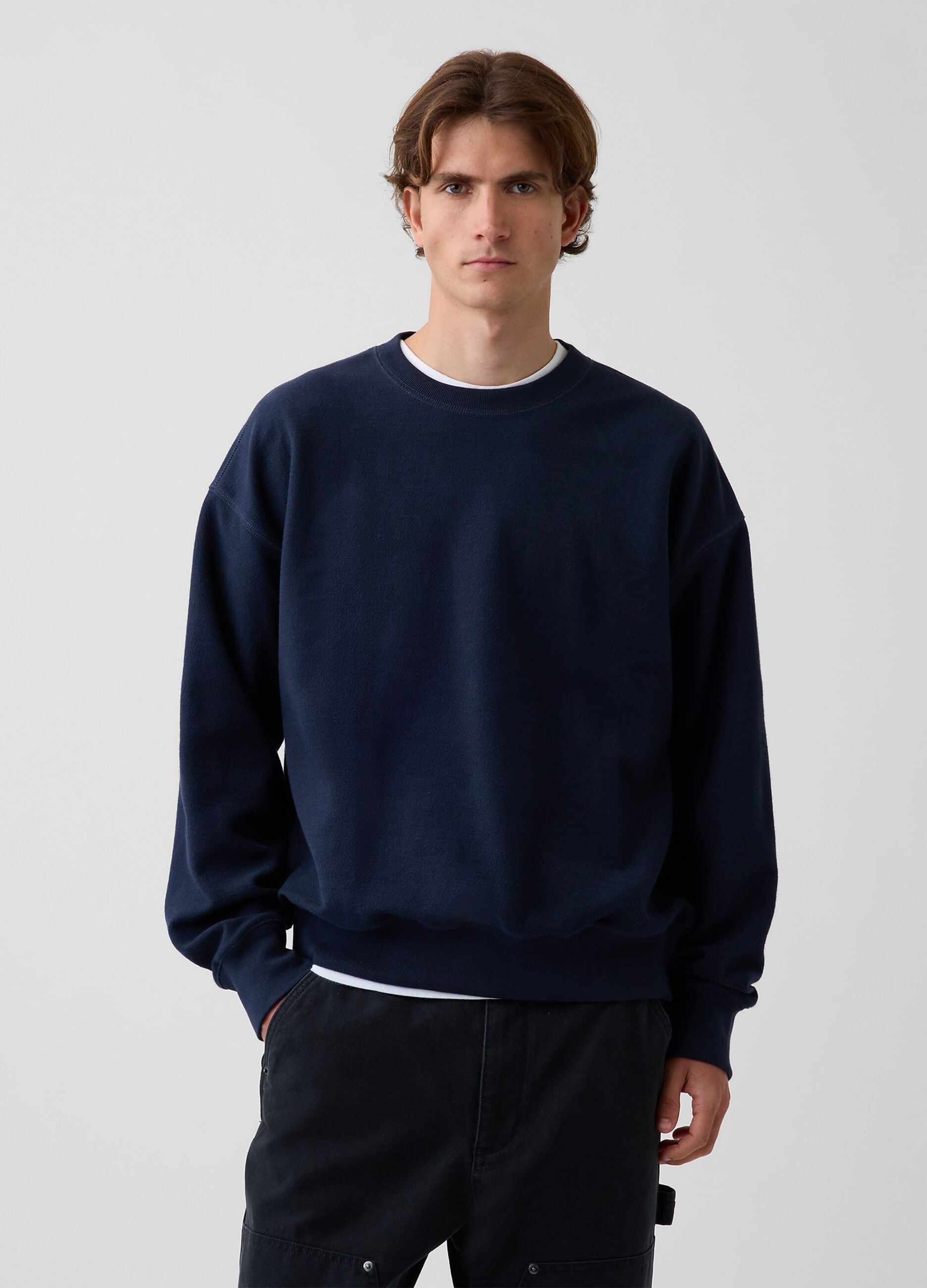 Blue sweatshirt in pure cotton