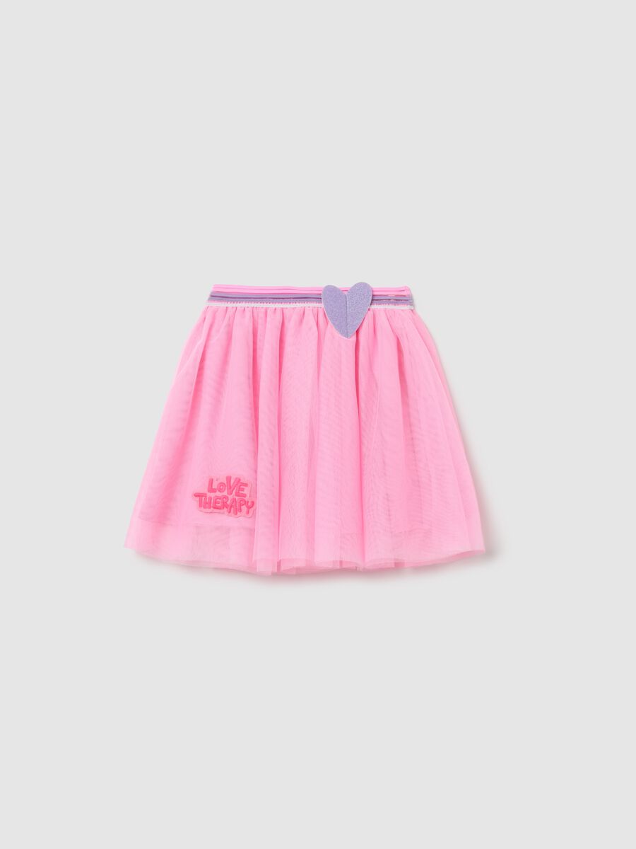 Pink Mini Tulle Skirt by Love Therapy_0