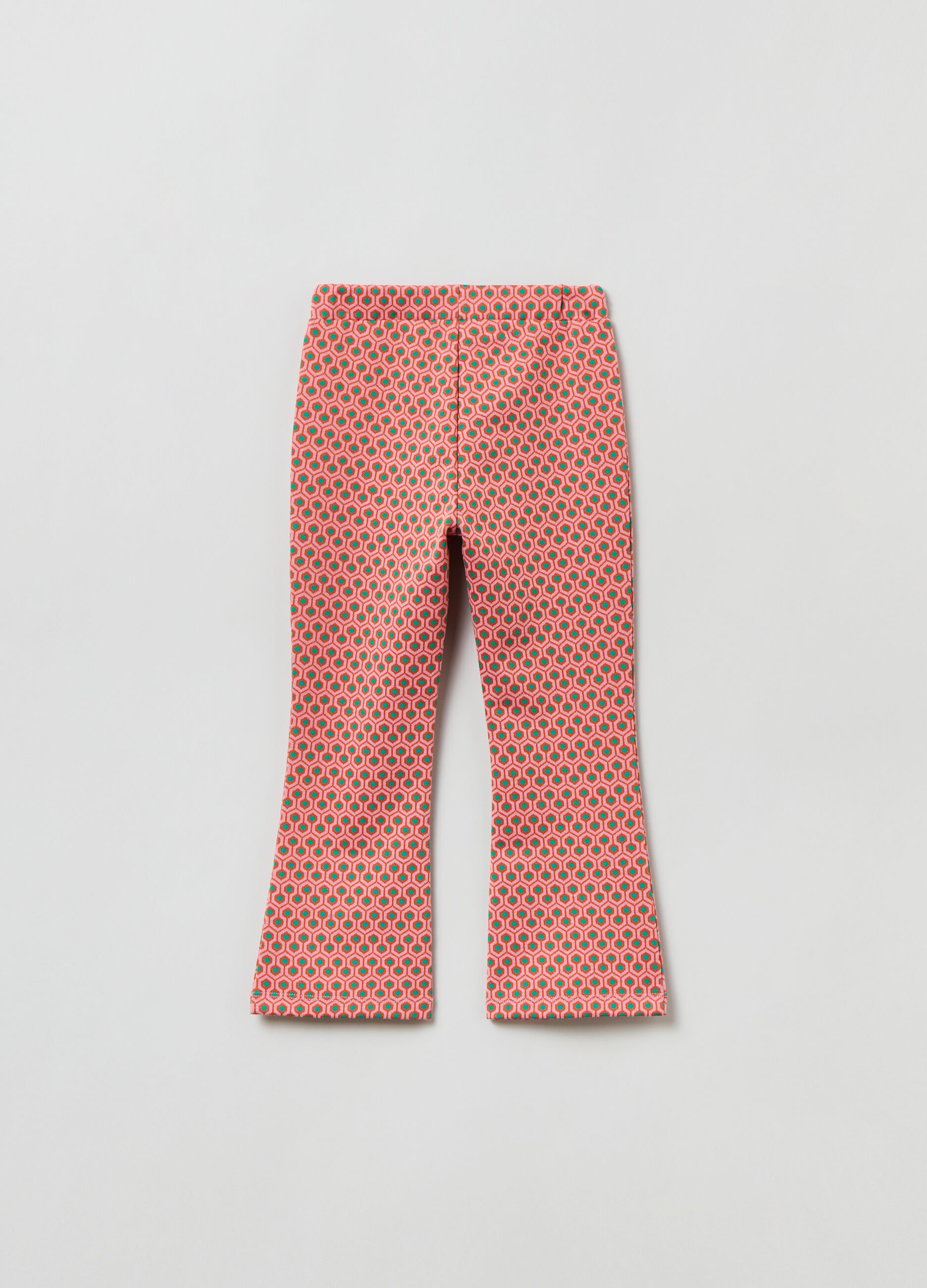 Pantaloni flare fit con stampa geometrica_1