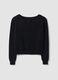 Black fitted viscose-blend top with boat neck_6