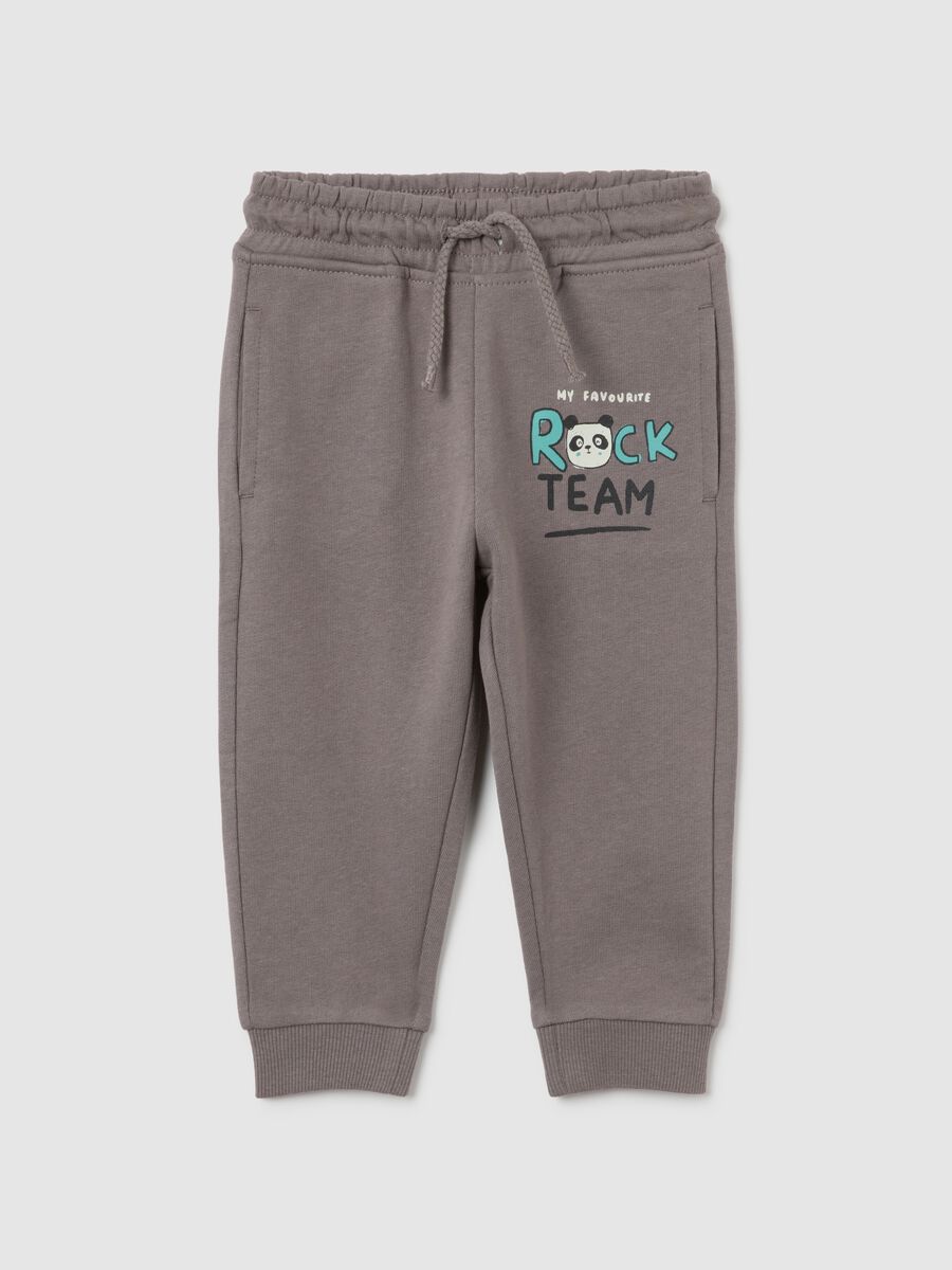 Grey regular fit cotton trousers for boys_0