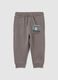 Grey regular fit cotton trousers for boys_0