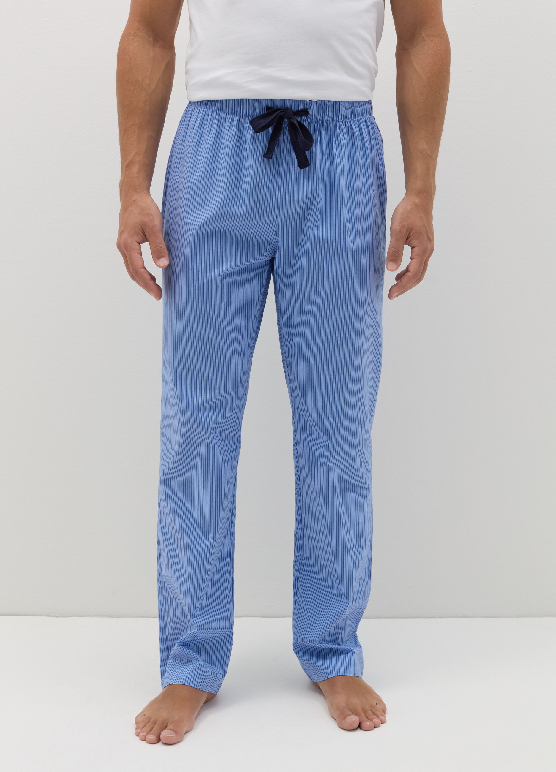 Pyjama trousers with print in cotton