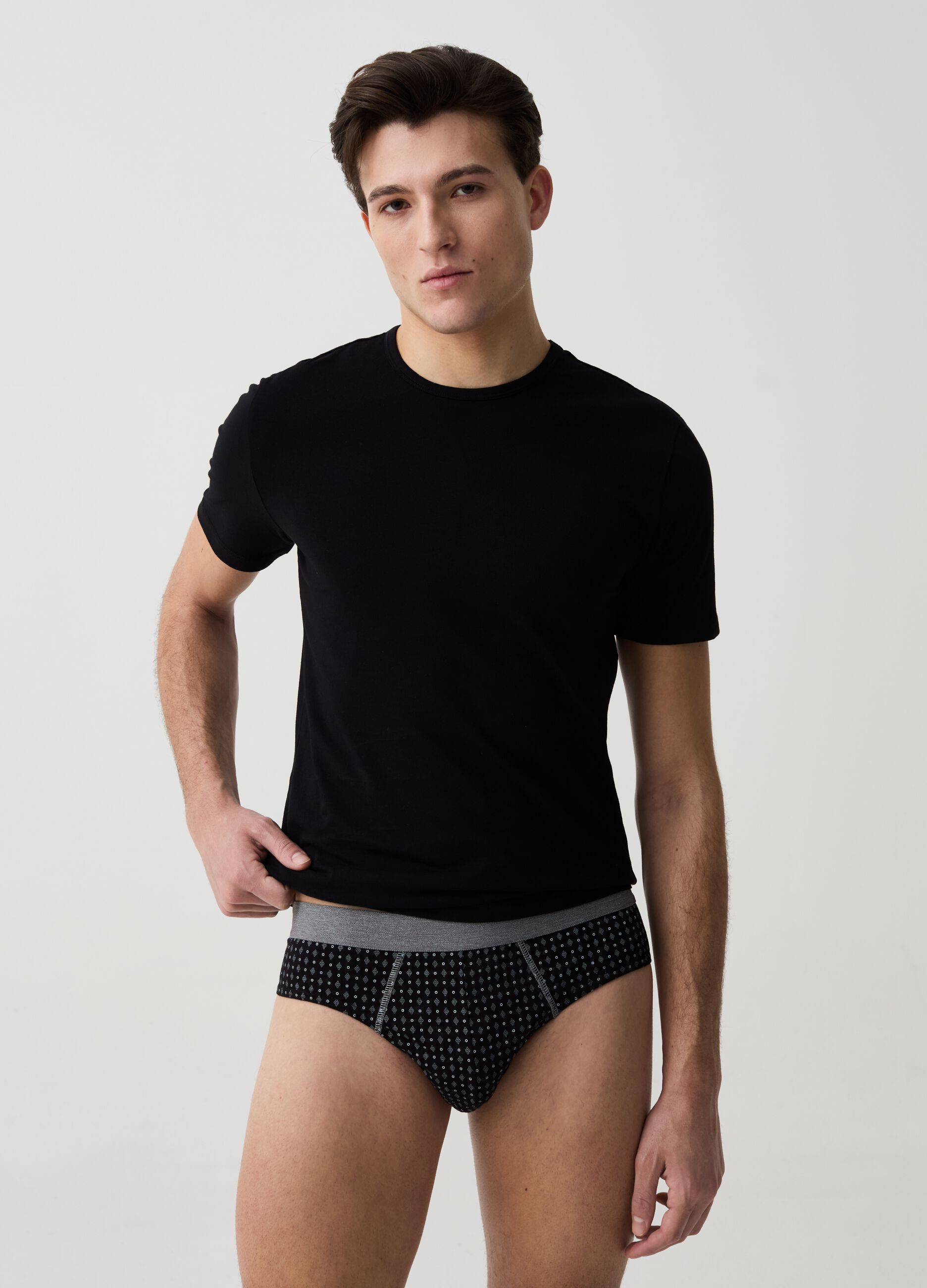 Five-pack micro patterned briefs