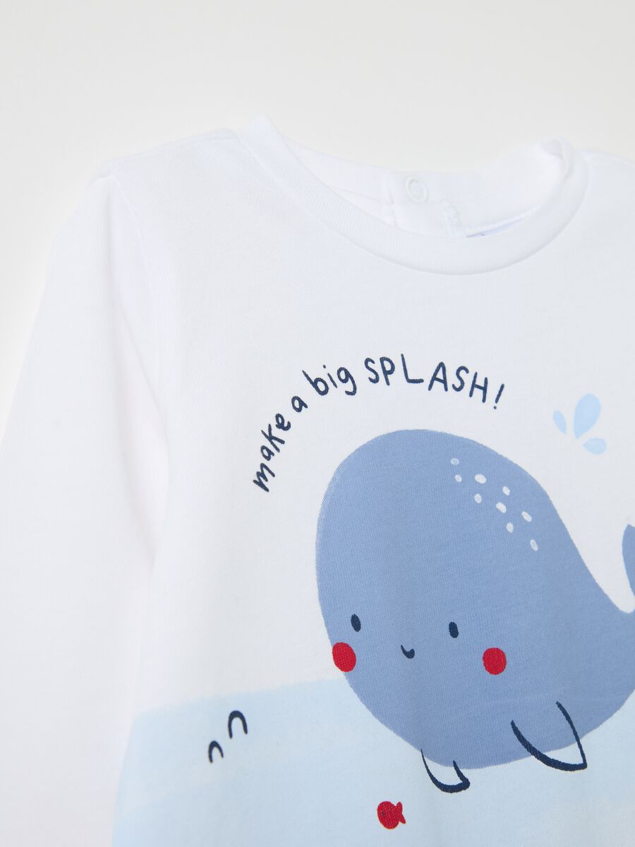 Long-sleeved cotton T-shirt with whale print_2