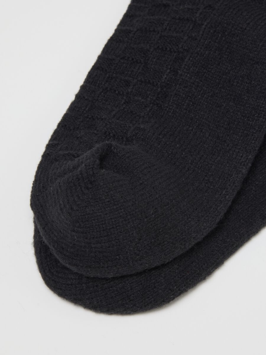 Black Stretch Fabric Socks_2
