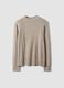 Beige viscose-blend ribbed high-neck jumper, regular fit_4