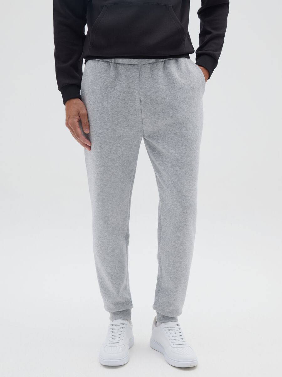 Pantaloni in misto cotone grigi regular fit_1