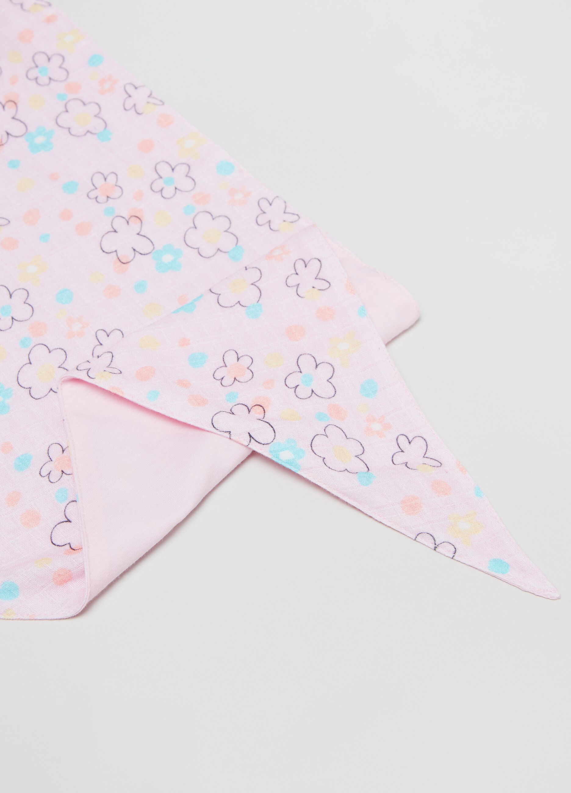 Bandana in cotone con stampa fiorellini_1