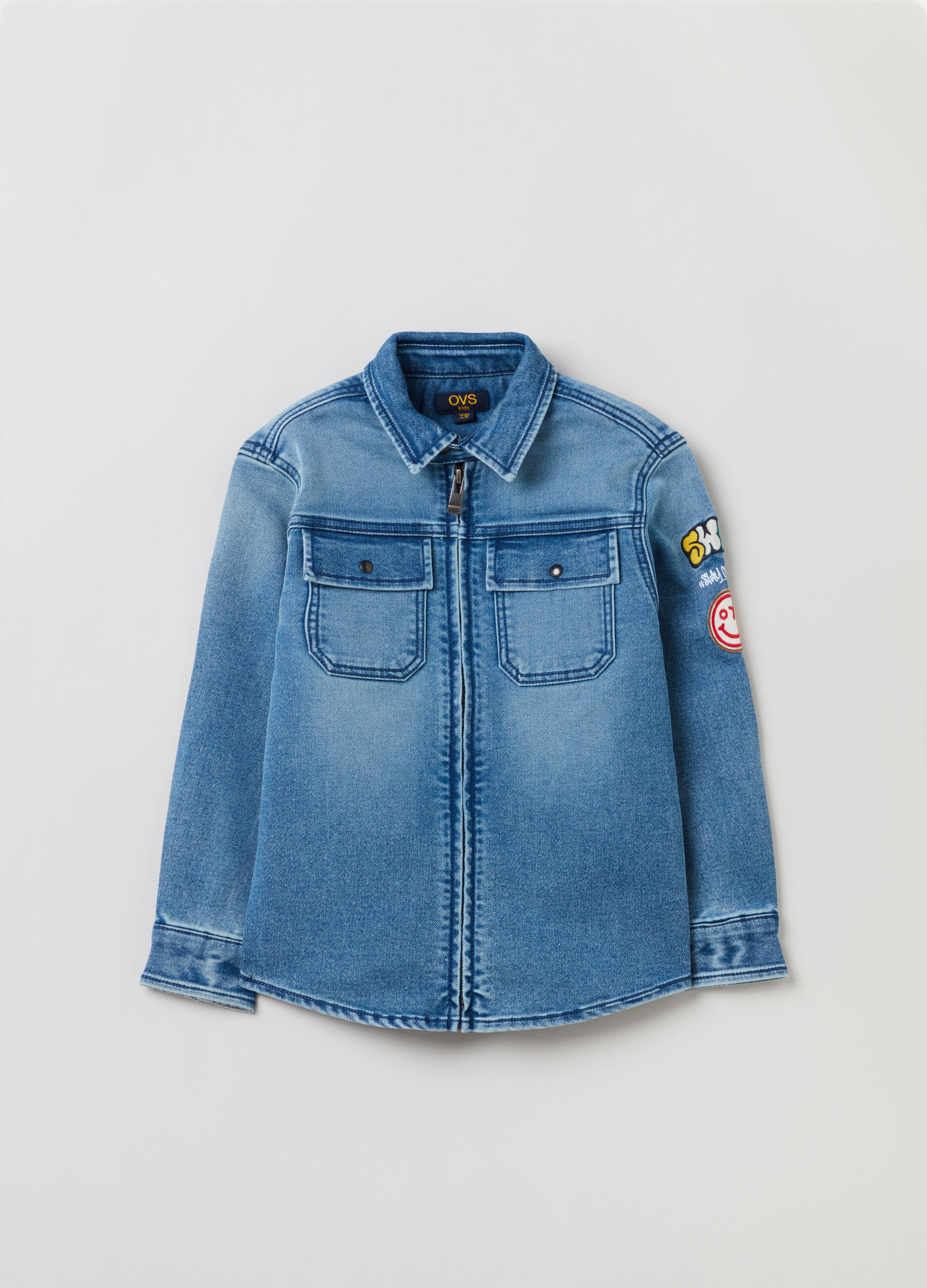 Shacket full-zip con patch_0