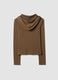 Camel stretch viscose crew-neck top_1