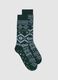 Green Stretch Cotton Blend Christmas Socks_0