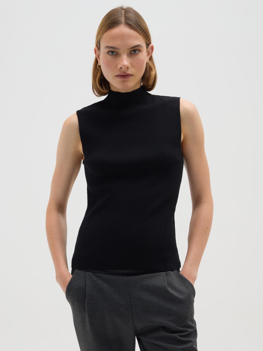 Black Regular Fit Tank Top_0