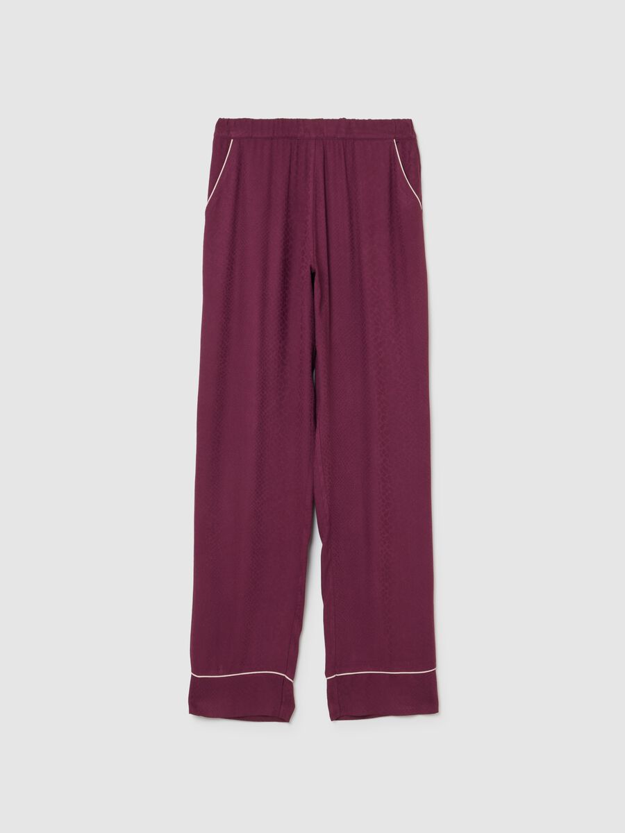 Purple pyjama trousers with elastic waistband_4
