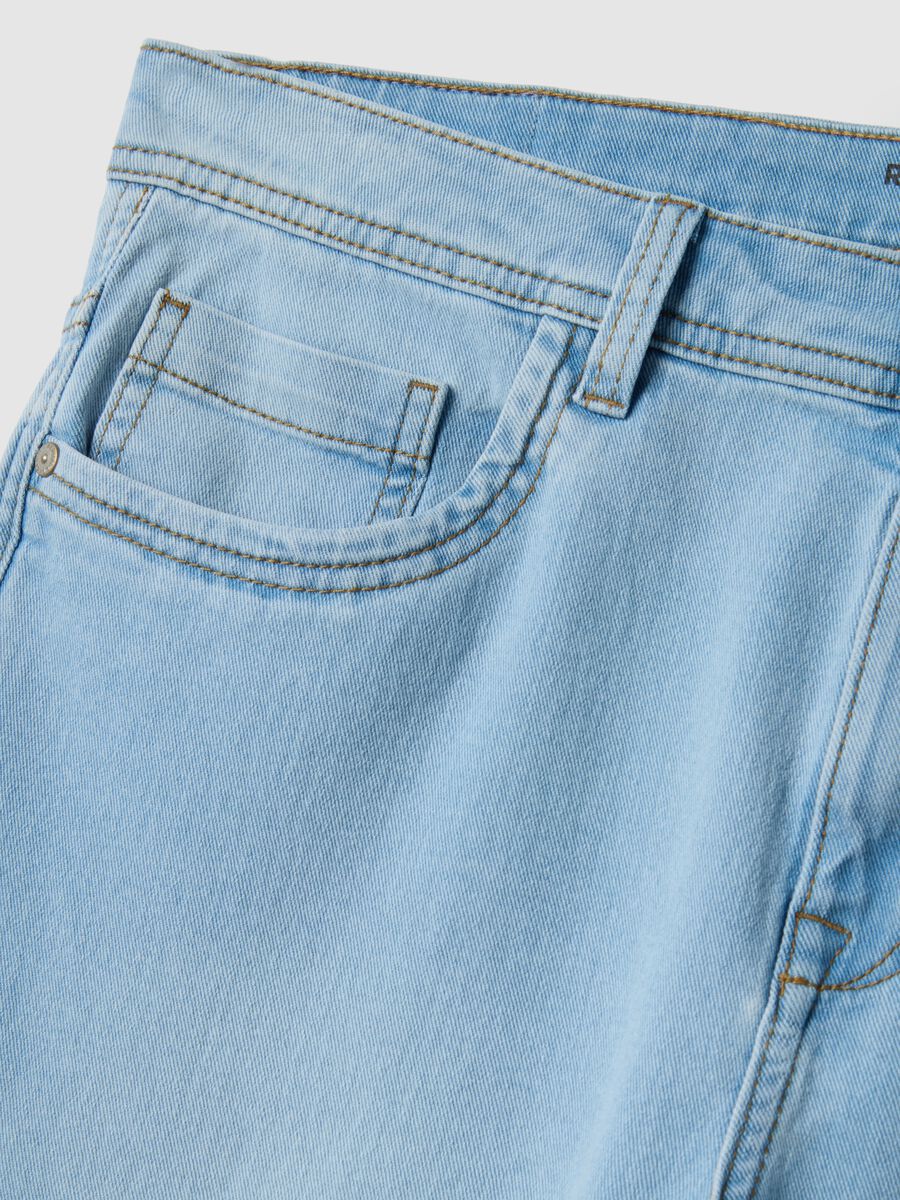 Super skinny light blue cotton blend jeans_5