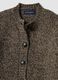 Brown wool-blend crew-neck cardigan, regular fit_1