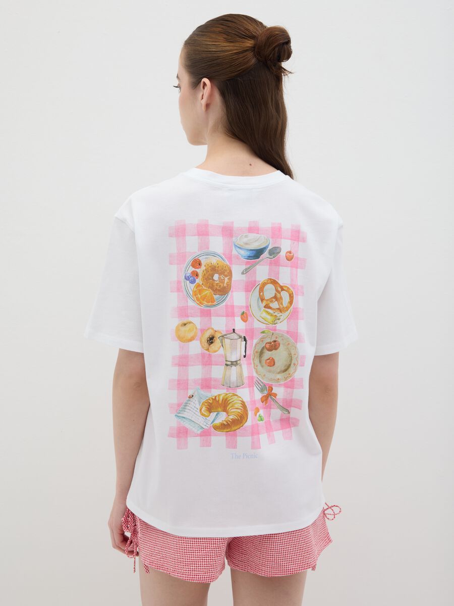 Women's white pure cotton T-shirt relaxed fit_3