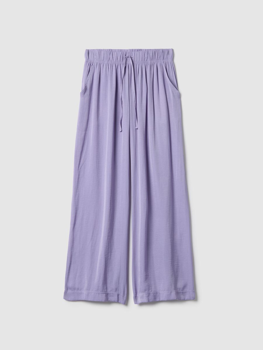 Regular fit purple pure cotton trousers_4