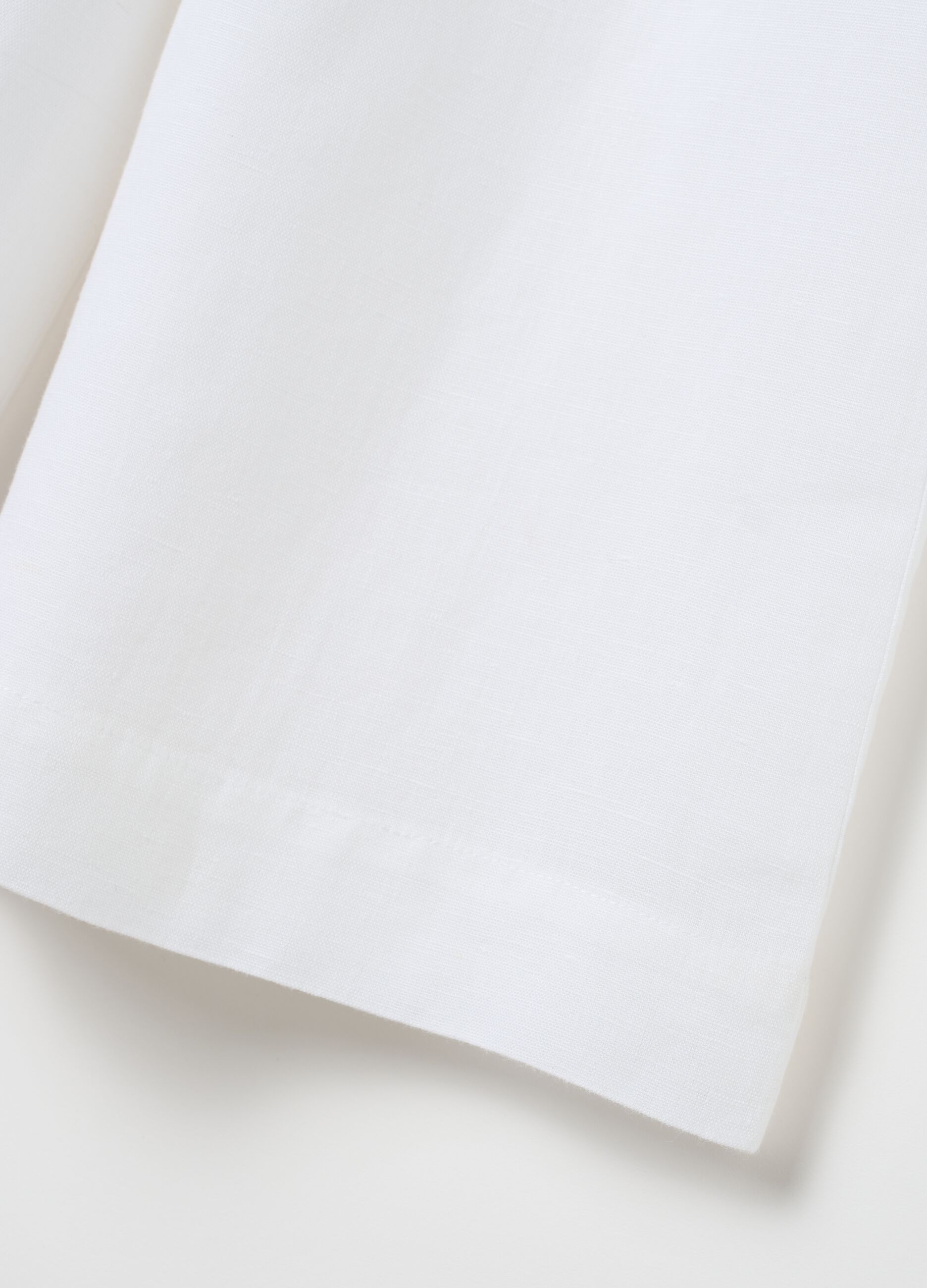 Girls' white cotton culotte trousers with regular fit