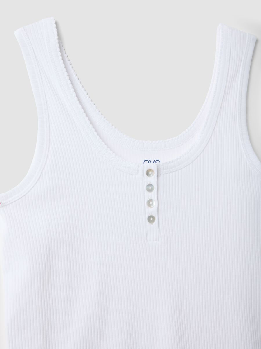 Maglietta in puro cotone bianca regular fit con collo serafino_5