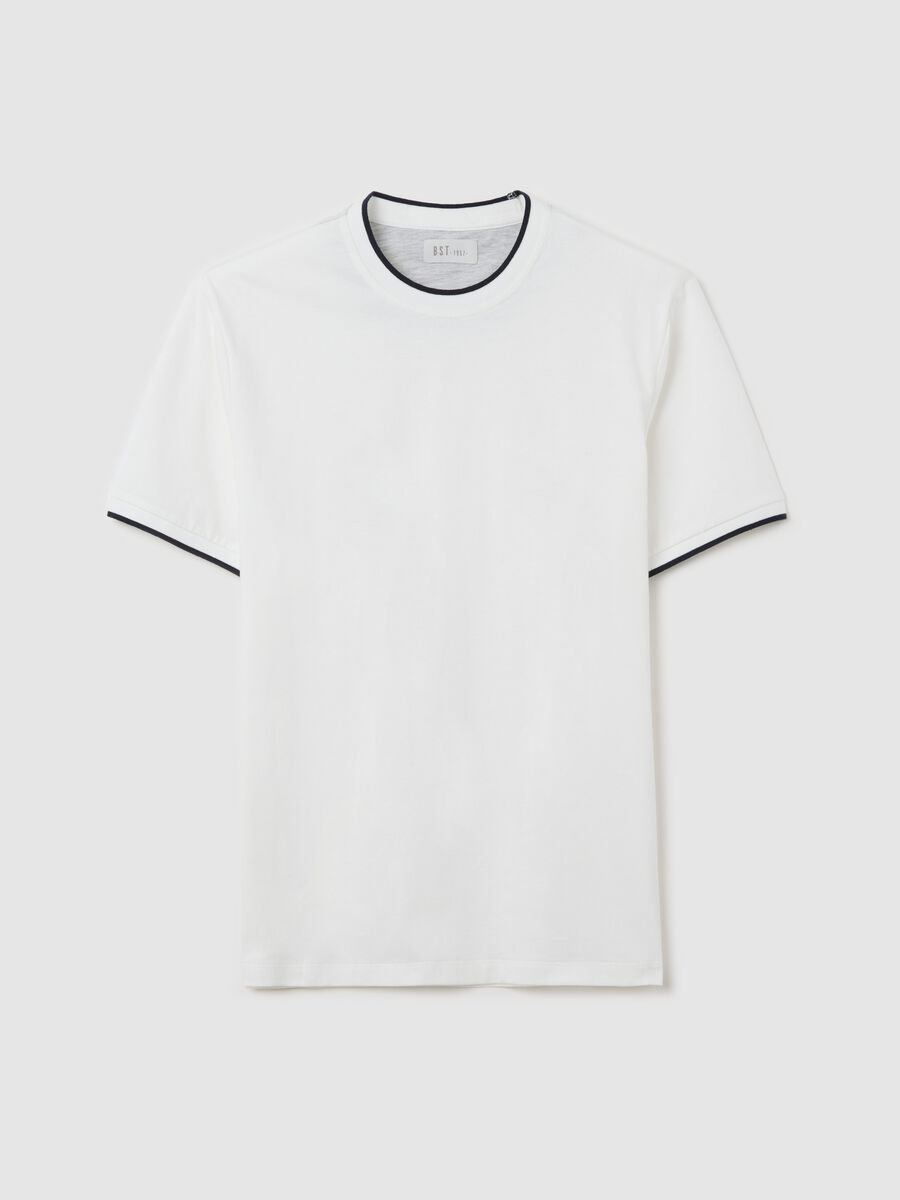 White fitted T-shirt in cotton_4