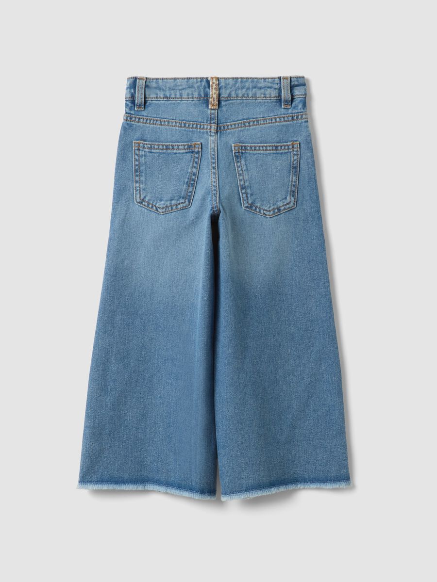 Jeans azzurri wide leg in puro cotone_1
