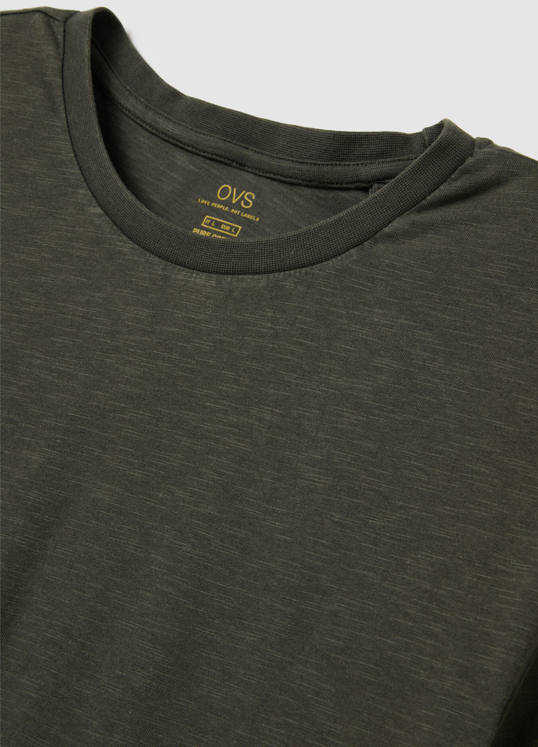 Men's green pure cotton t-shirt regular fit