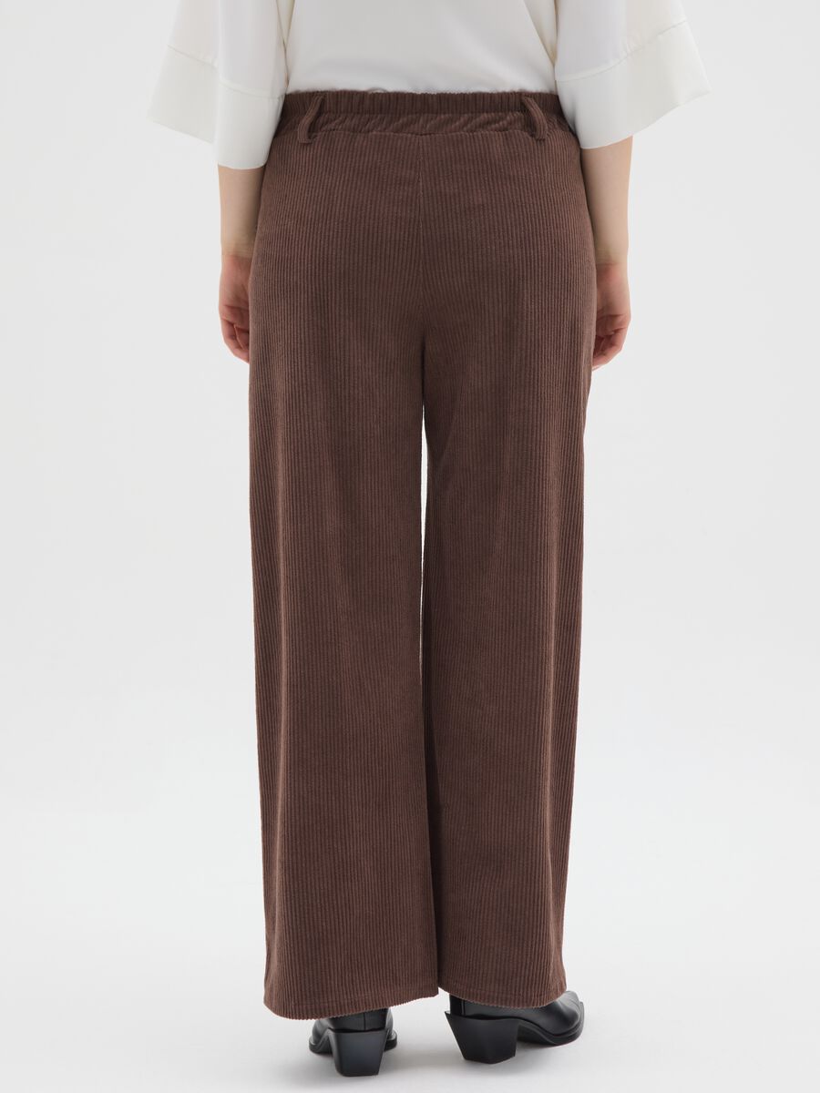 Brown Regular Fit Corduroy Trousers_2