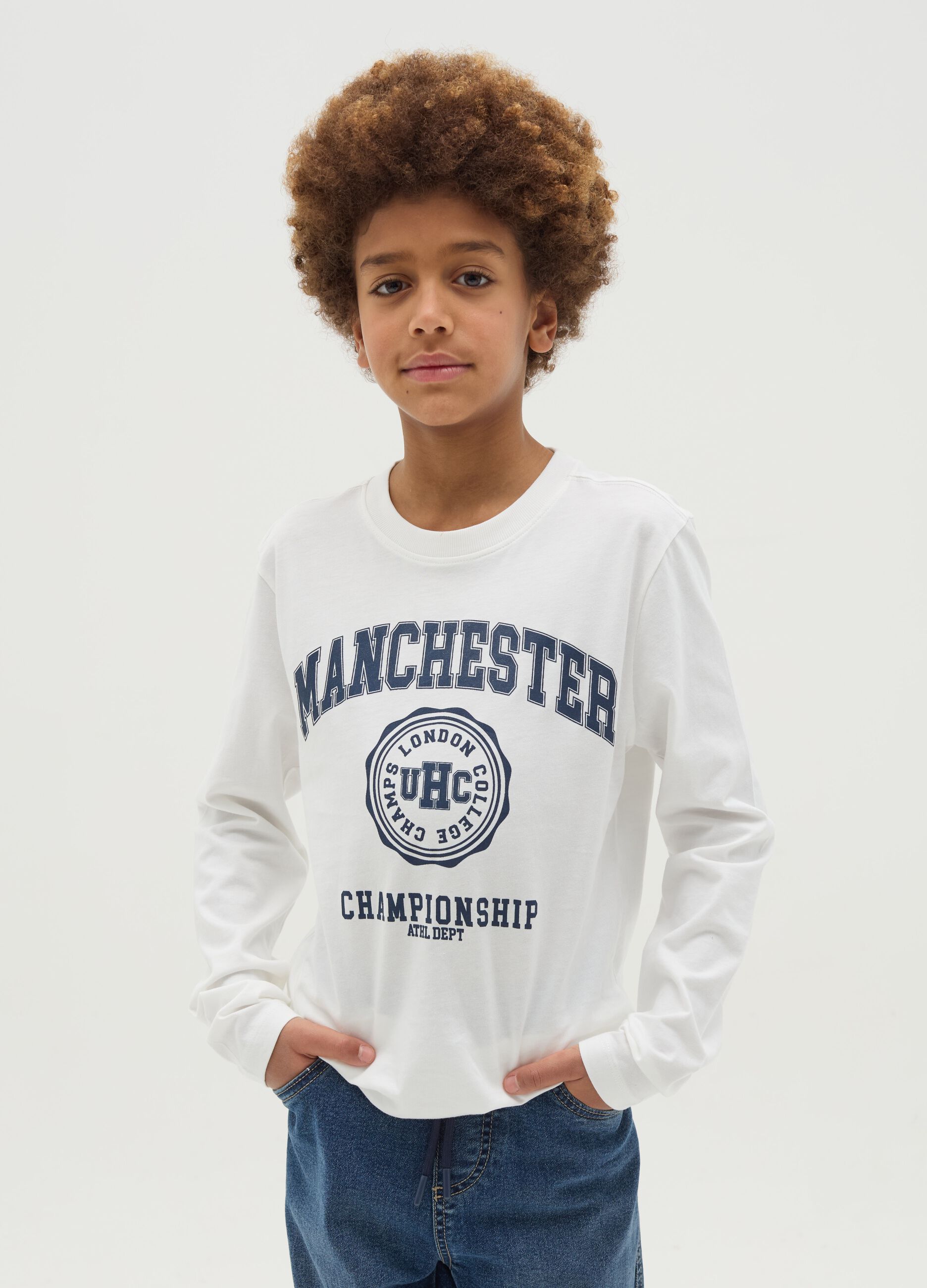 Long-sleeved T-shirt in cotton with print