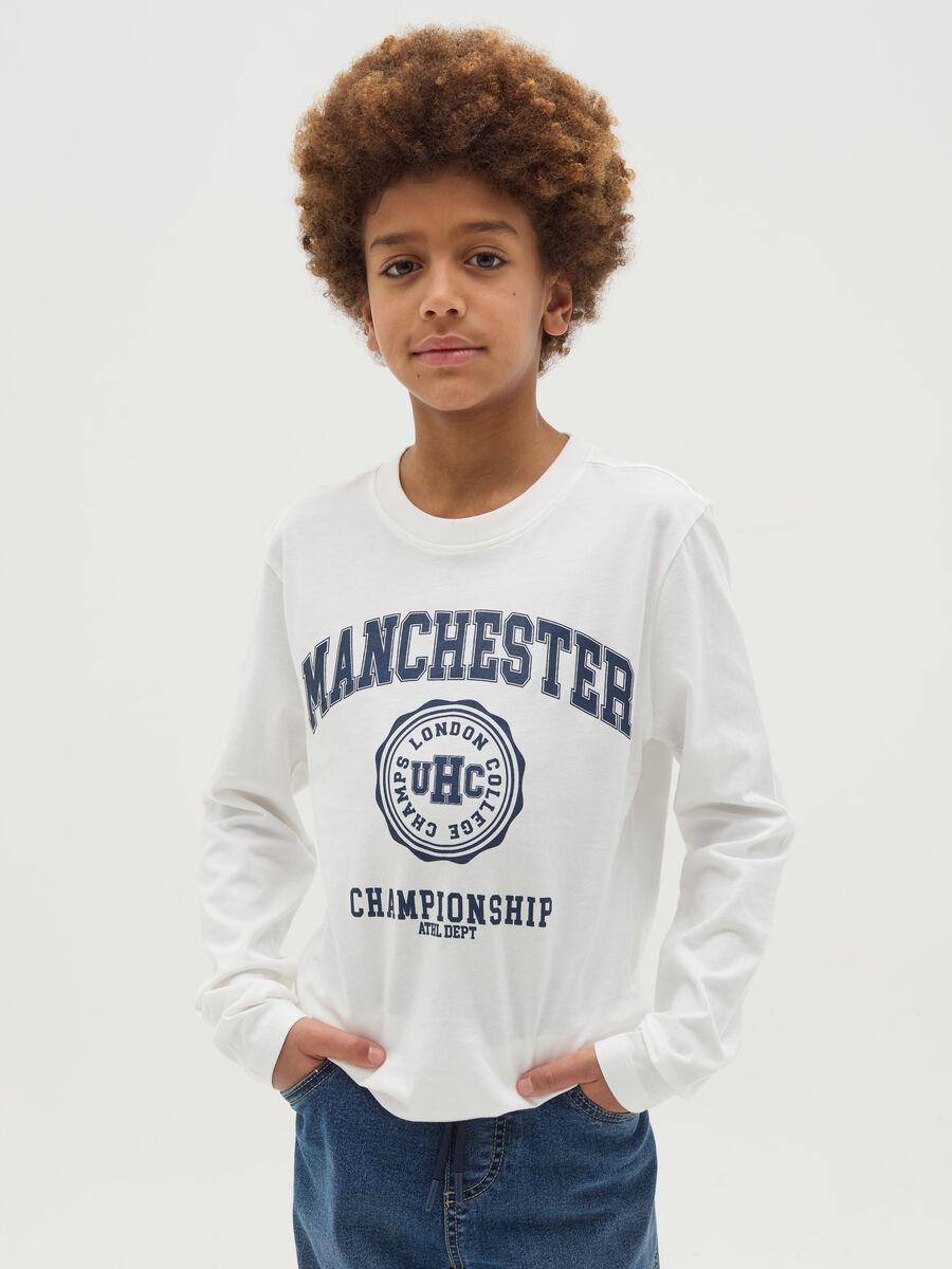 Long-sleeved T-shirt in cotton with print_0