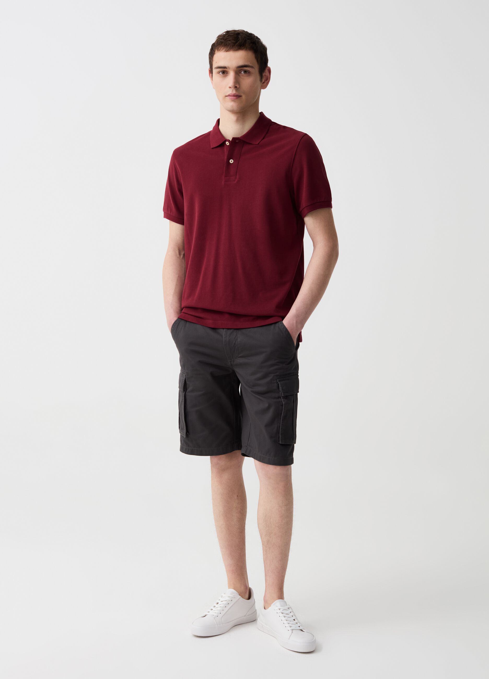 Loose-fit cargo Bermuda shorts