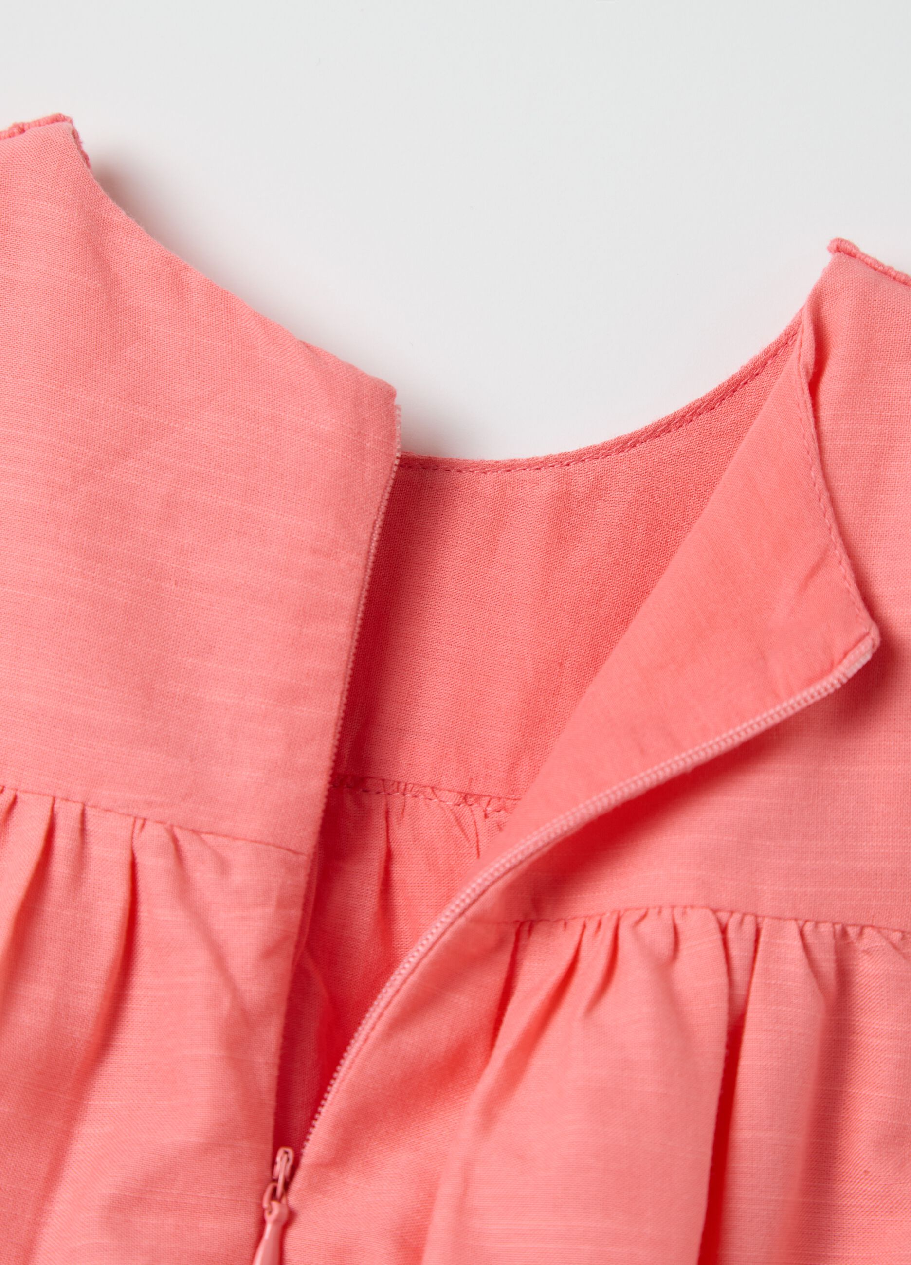 Pink dress in cotton and viscose