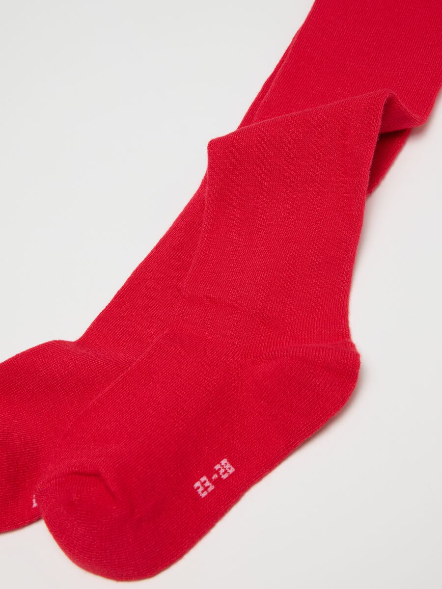 Elastic red tights for girls_1