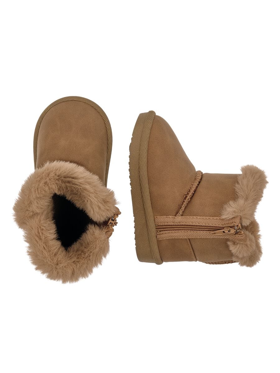 Stivaletti marroni Chicco effetto peluche_1