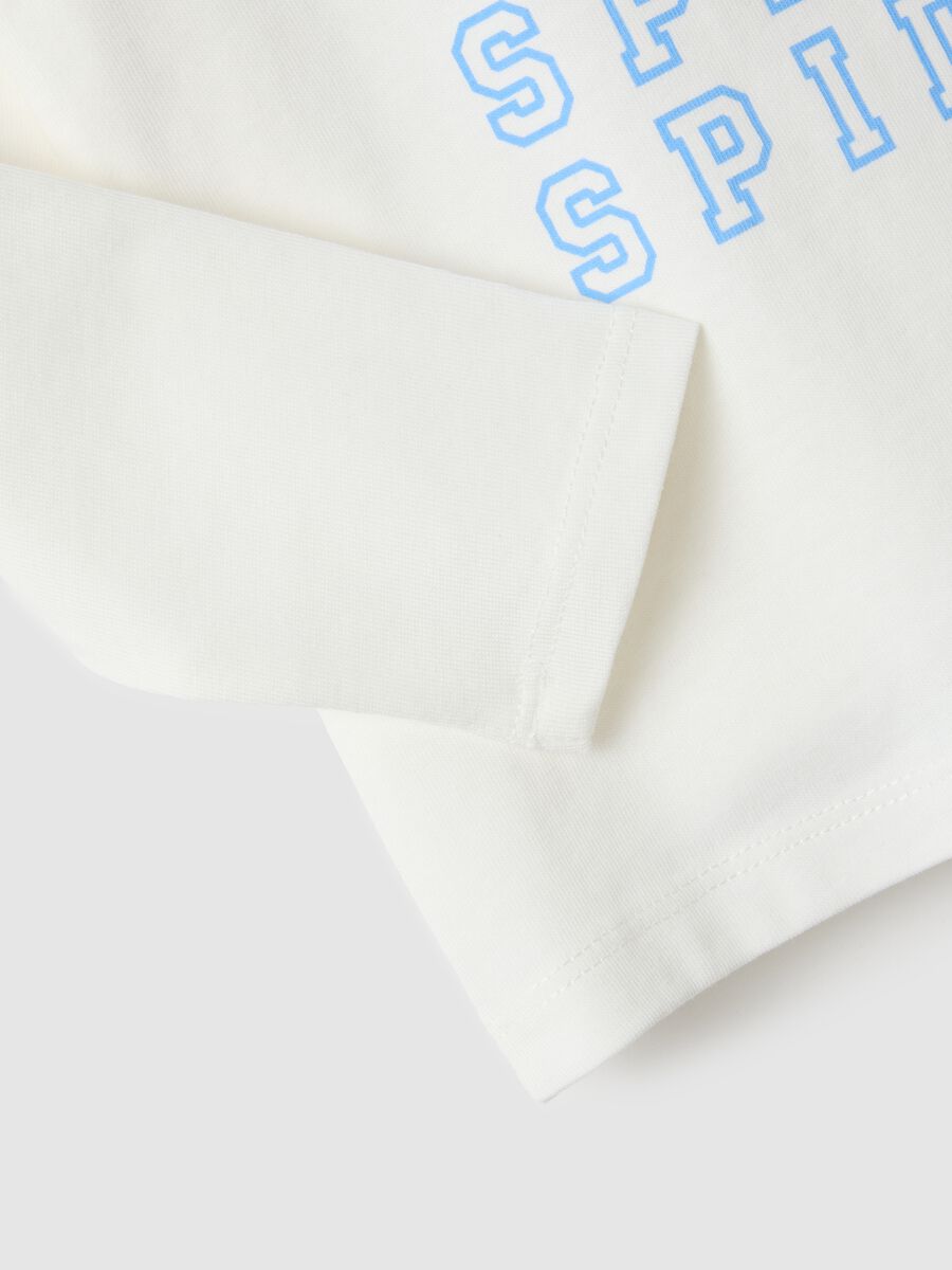 White pure cotton regular fit kids' t-shirt with print_3