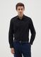 Men’s slim fit black cotton blend shirt_0