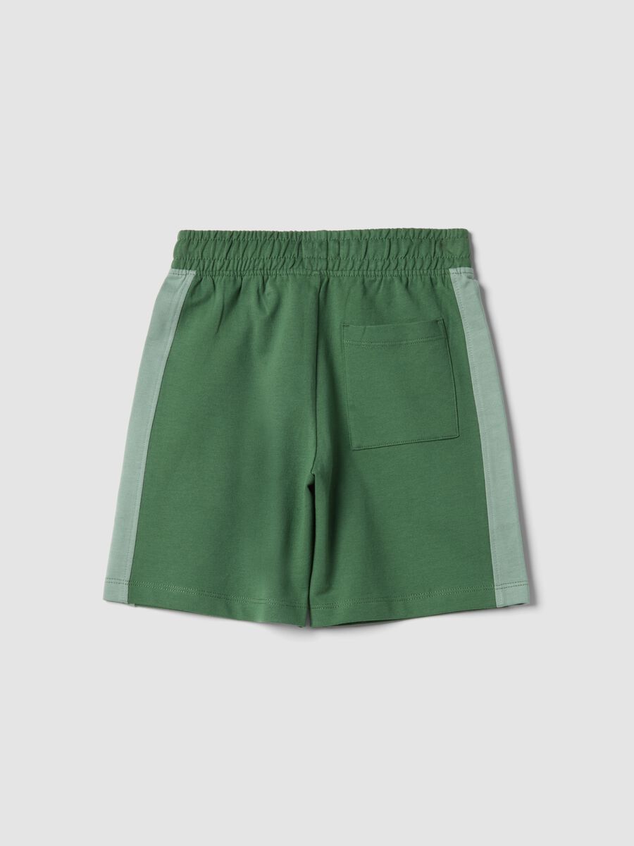 Pantaloncini in puro cotone verde regular fit per bambino_1
