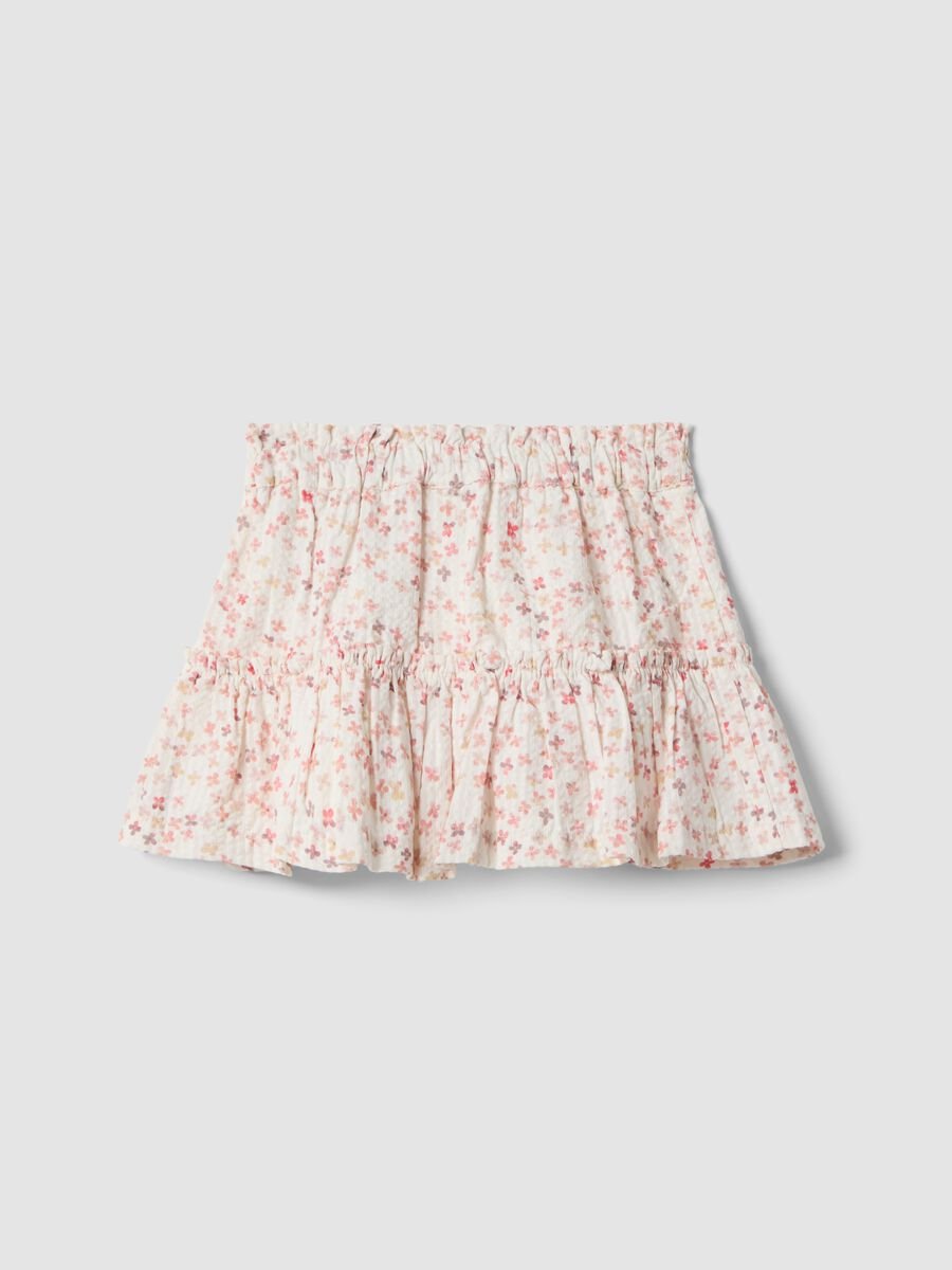 Multicolour pure cotton skirt for girls with floral pattern_1