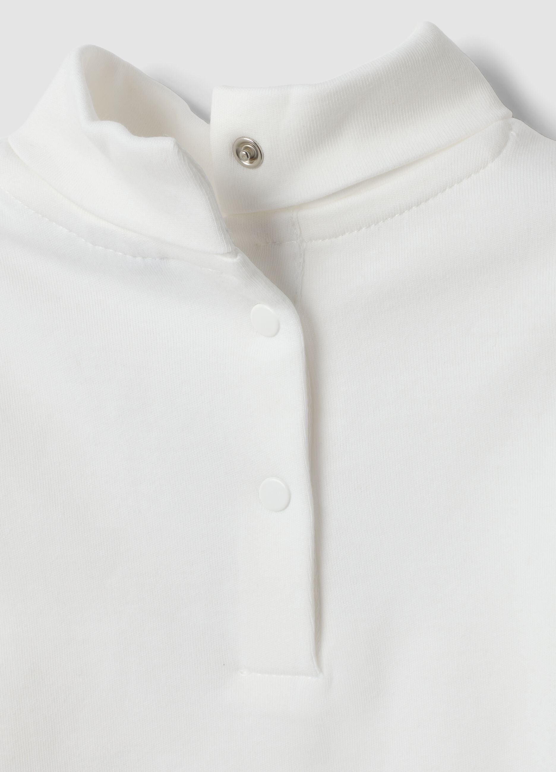 White organic cotton T-shirt with floral print
