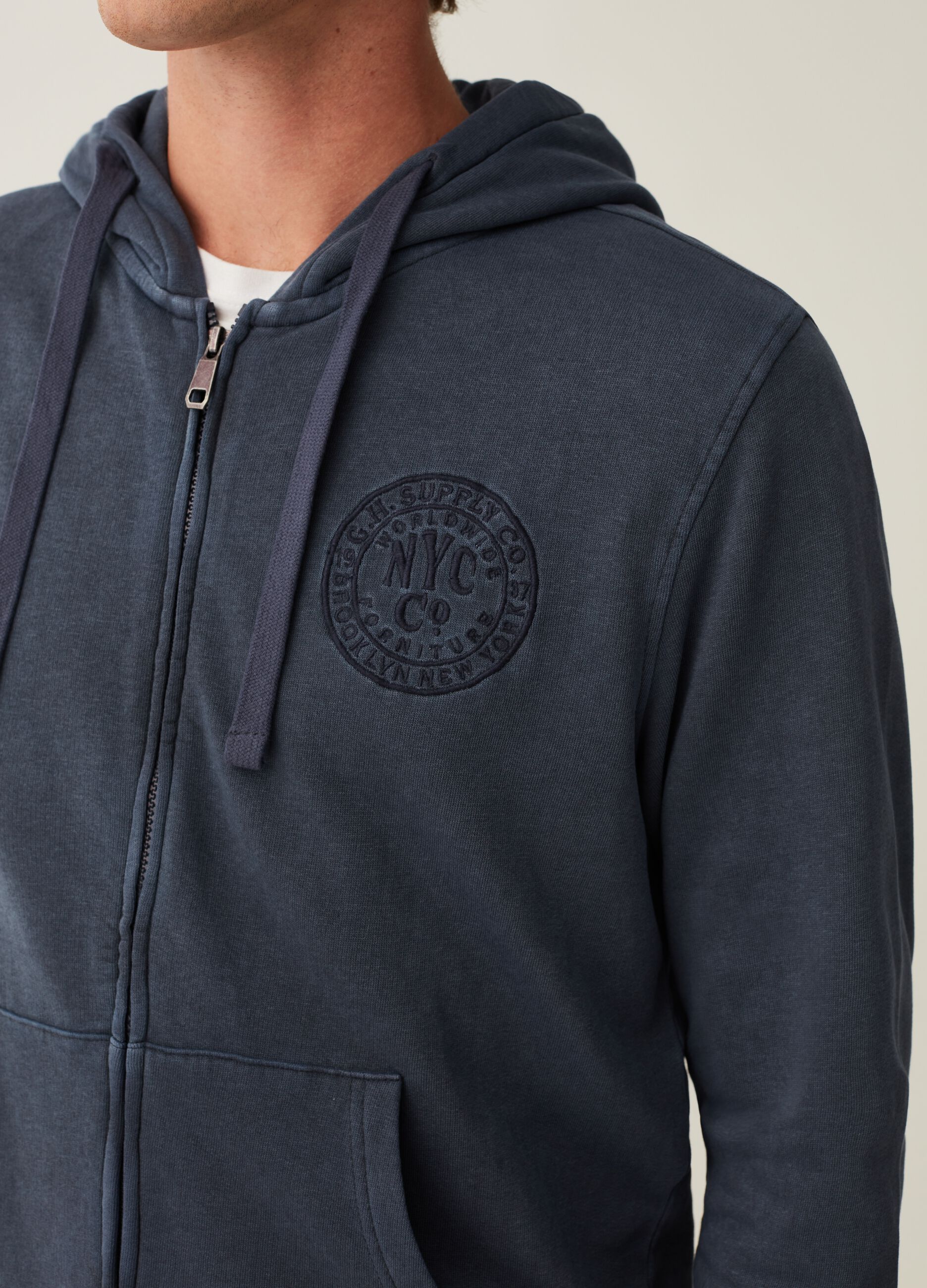 Full-zip con cappuccio ricamo logo_3
