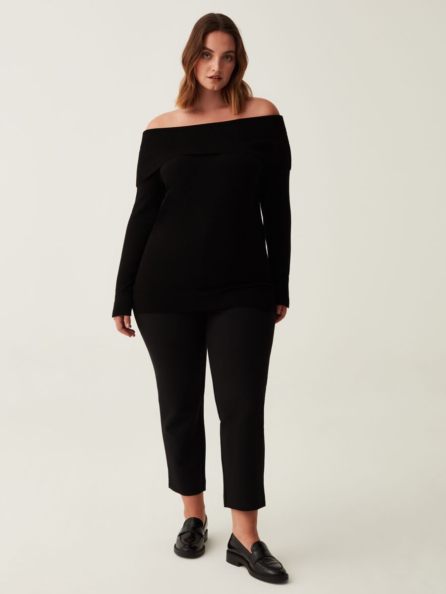 Pantaloni a sigaretta con spacchetti Curvy_0
