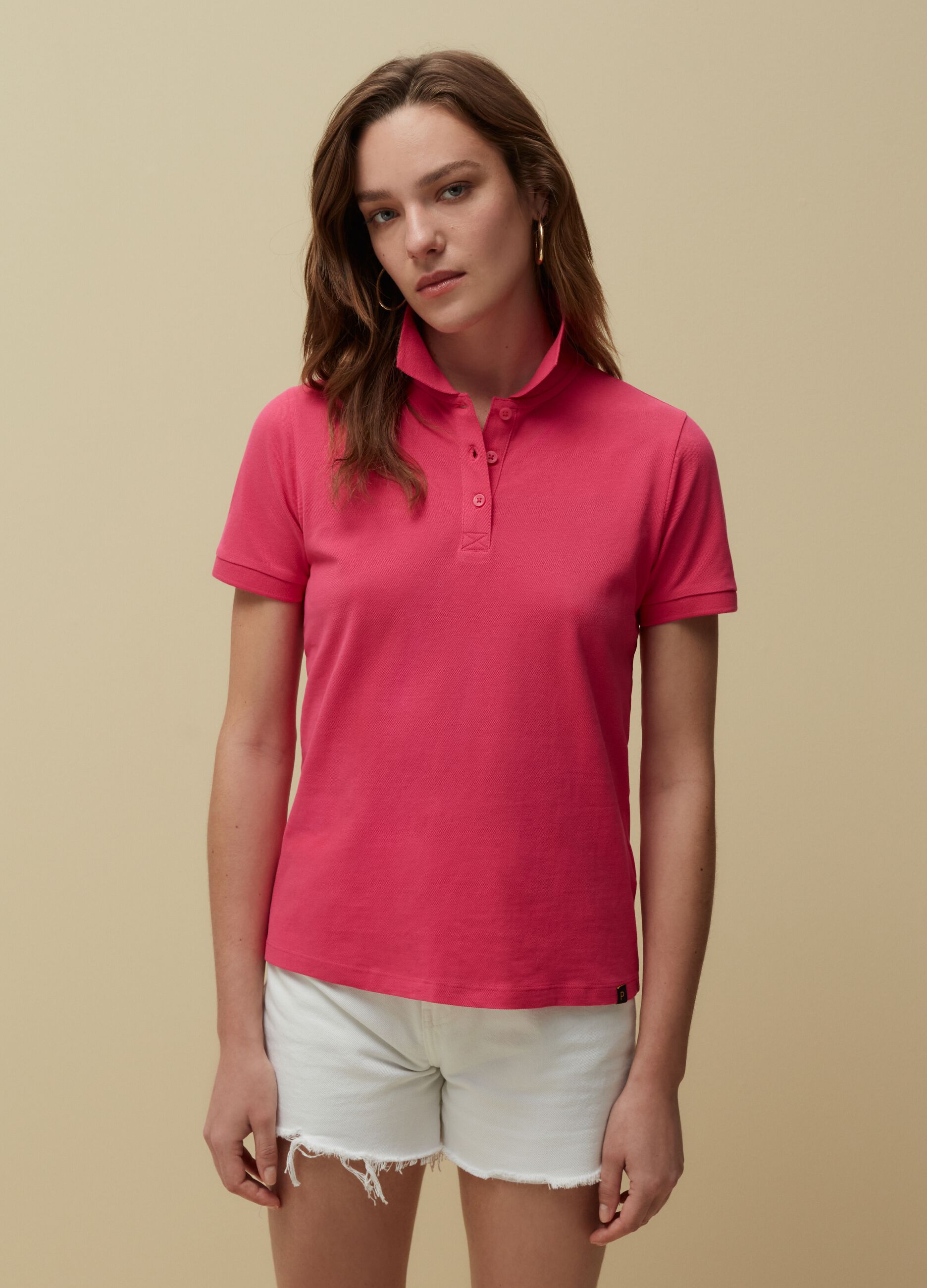 Solid colour pique polo shirt