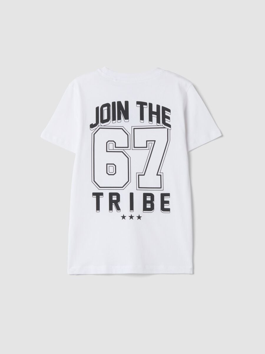 T-shirt bianca in puro cotone con stampe Six Seven regular fit_5