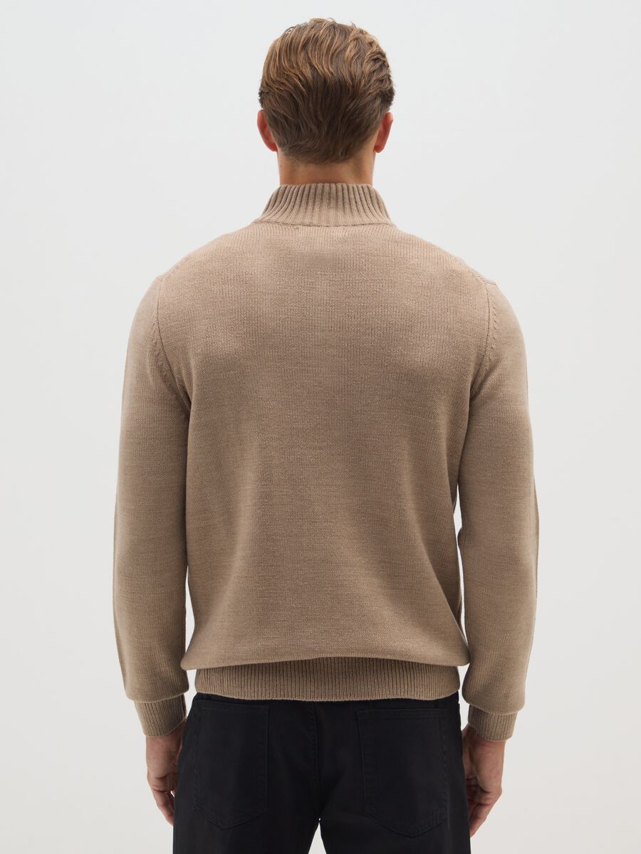 Beige regular fit sweater_2