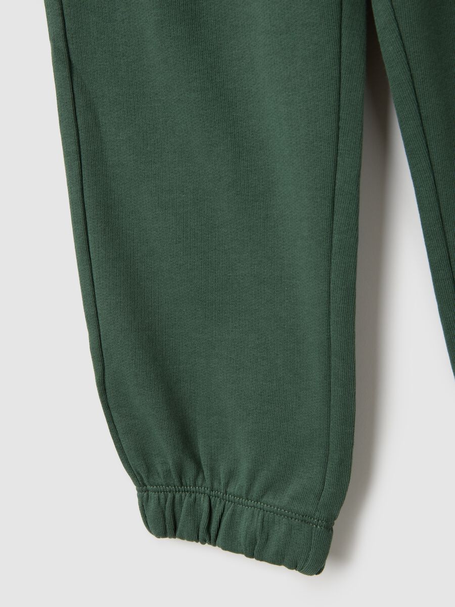 Green cotton trousers with dinosaur print_3