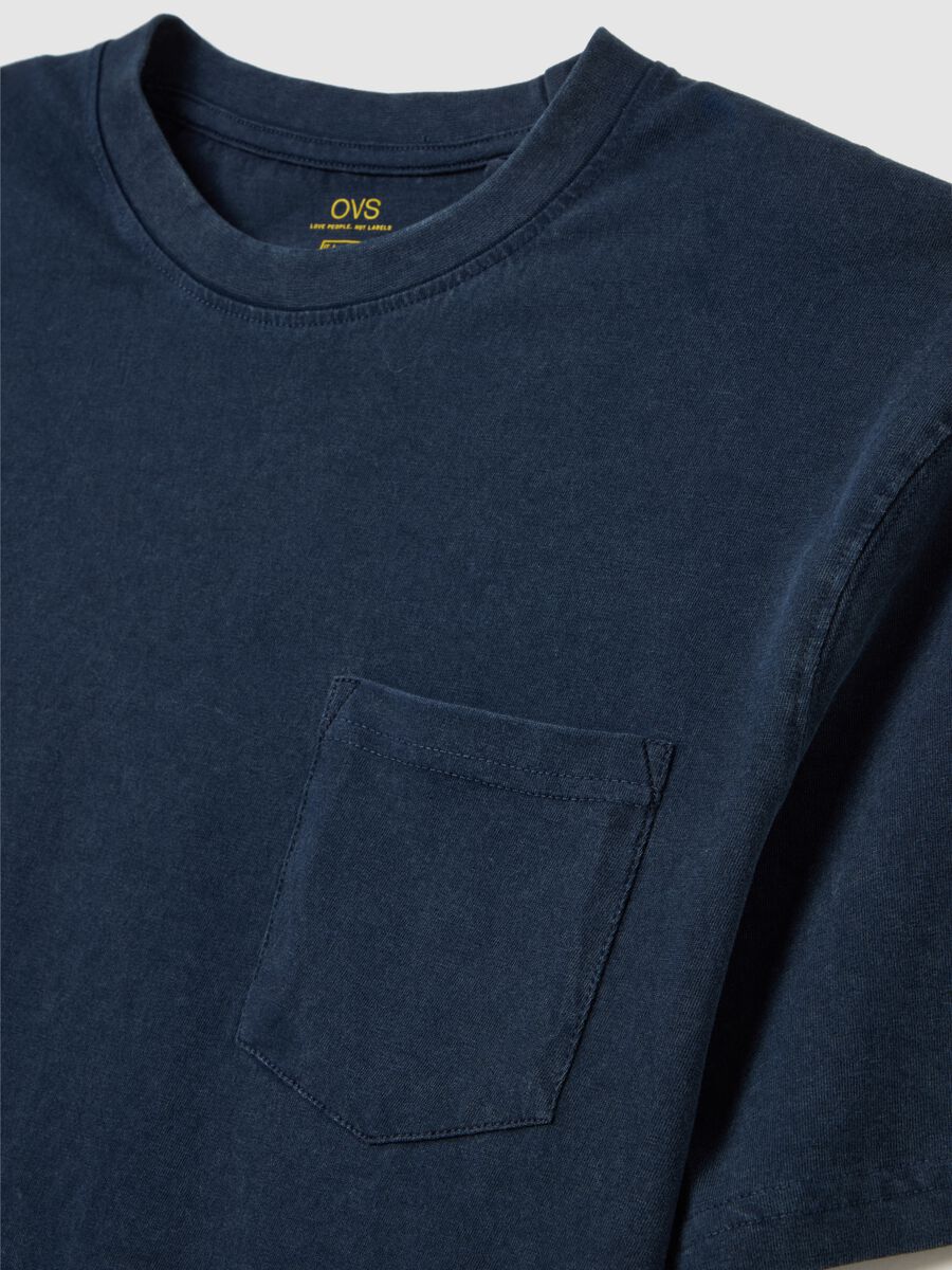 Men's blue pure cotton regular fit suit with pocket_5